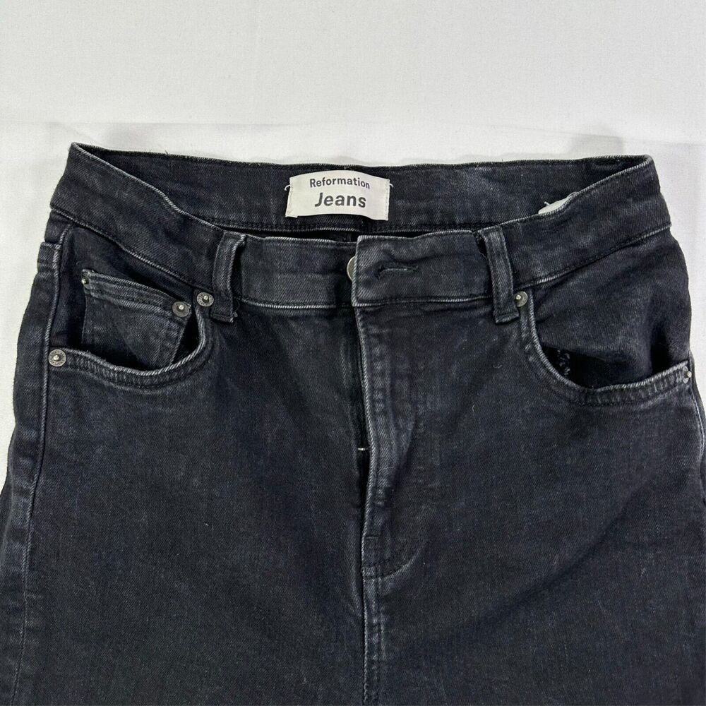 Reformation Jeans 80s High Rise 28 (26x28) Cigarette Faded Black‎ Yuma Wash